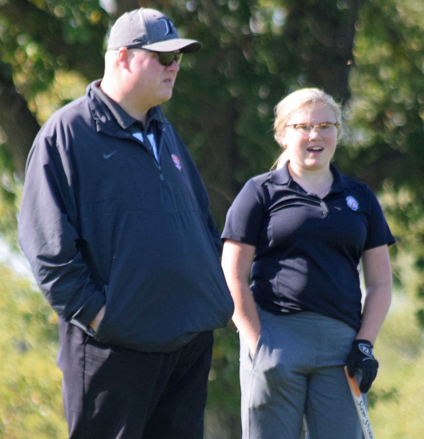 Sophie Denure and Portage coach Ed Carlson